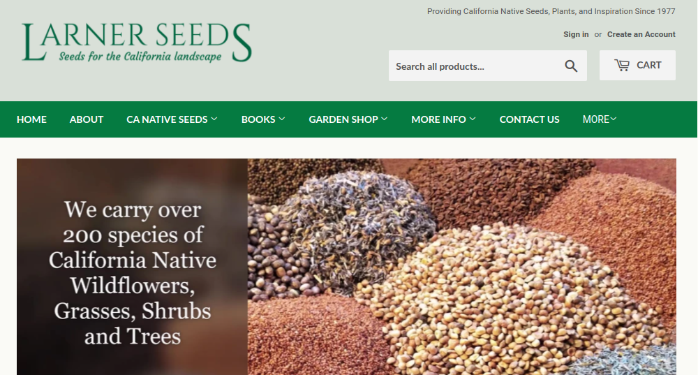 screenshot of Larner Seeds website