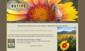 screenshot of Native Ideals Seed Farm website