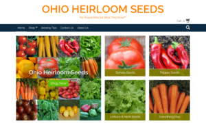screenshot of Ohio Heirloom Seeds website
