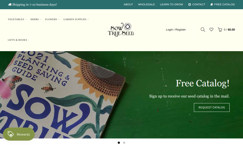 screenshot of Sow True Seed website