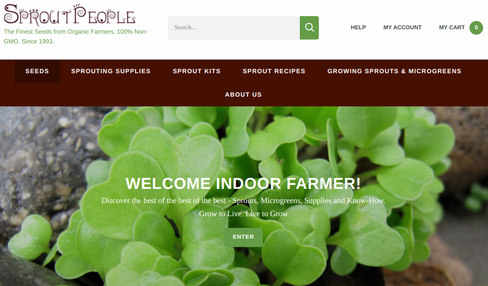 screenshot of Sprout People website