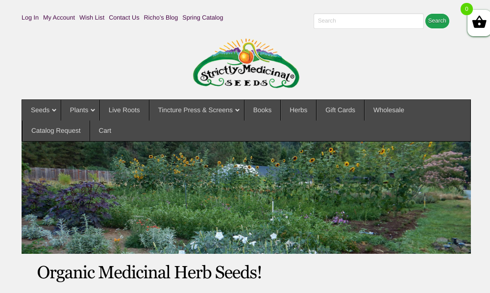 screenshot of Strictly Medicinal Seeds website