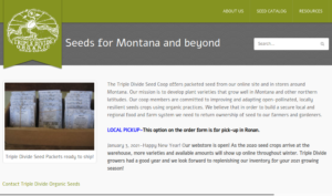 screenshot of Triple Divide Organic Seed Cooperative website