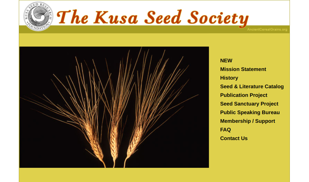 screenshot of The Kusa Seed Society website
