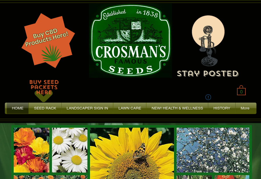 screenshot of Crosman's Famous Seeds website