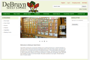 screenshot of DeBruyn Seed Stores website