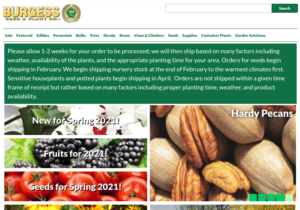 screenshot for Burgess Seed & Plant Co. website