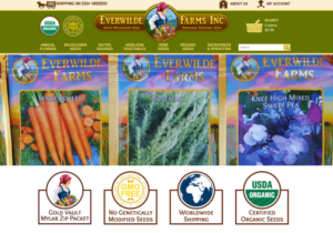 screenshot of Everwilde Farms website