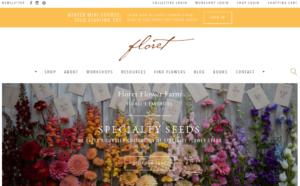 screenshot ofFloret Flower Farm website