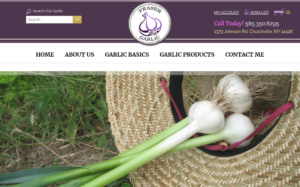 screenshot of Fraser Garlic website