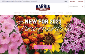 screenshot of Harris Seeds website