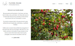 screenshot of Humble Abode Nursery website