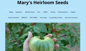 screenshot of Mary’s Heirloom Seeds website