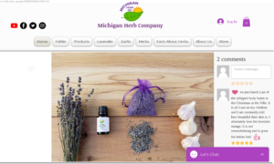 screenshot of Michigan Herb Co. website