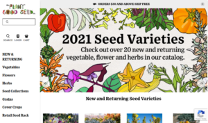screenshot of The Plant Good Seed Company website