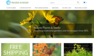 screenshot of Prairie Nursery website