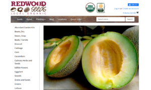 screenshot of Redwood Seeds website