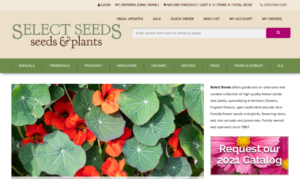 screenshot of Select Seeds website