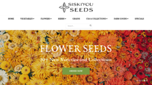 screenshot of Siskiyou Seeds website