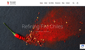 screenshot of Refining Fire Chiles website