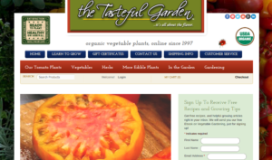 screenshot of Tasteful Garden website