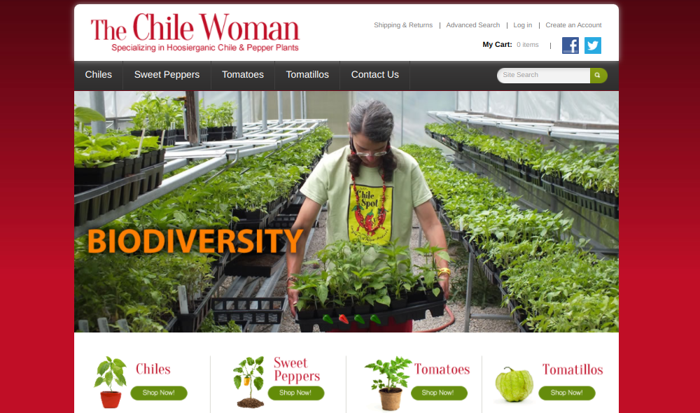 screenshot of The Chile Woman website