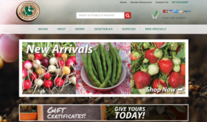 screenshot of Vermont Bean Seed Co. website